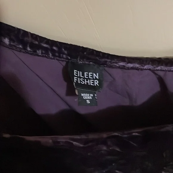 Eileen Fisher, purple velvet skirt, S - Picture 2 of 6